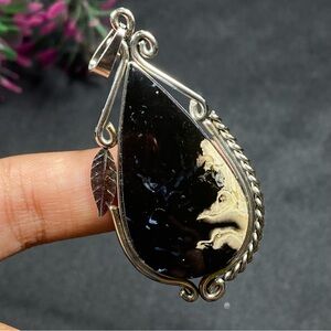 Elegant Black and Silver Pendant